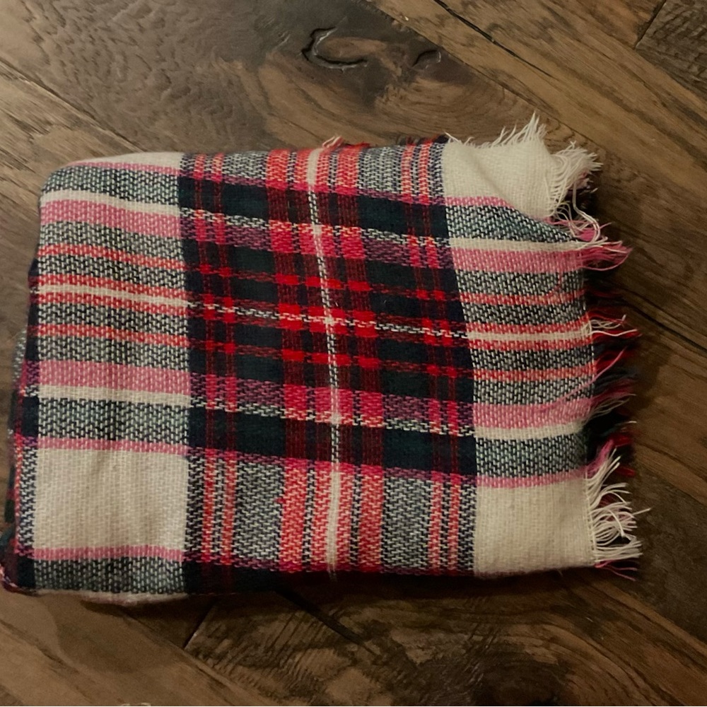 Christmas plaid blanket scarf